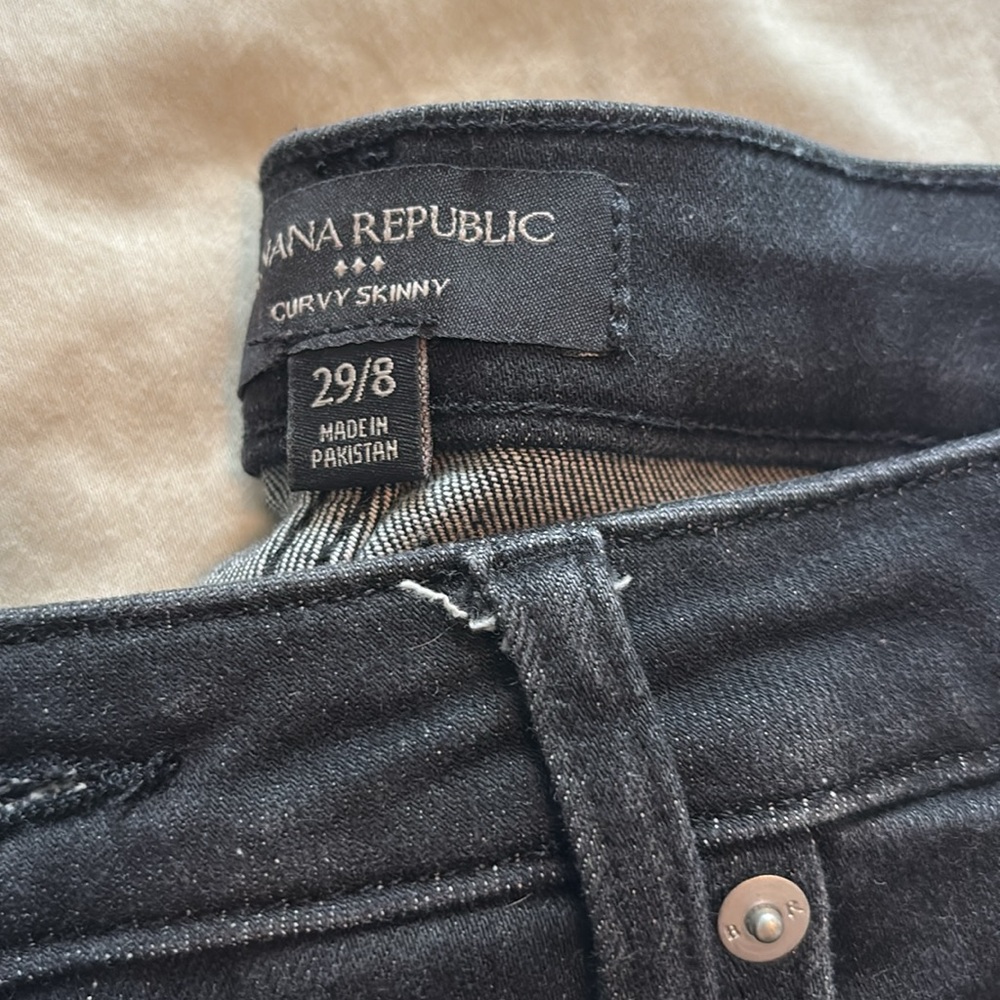 Banana Republic factory black skinny jeans. Sz 29/8 - Picture 2 of 3